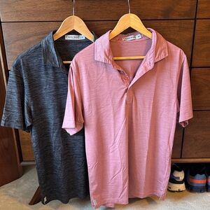 Cariloha Red and Black Men's Polo Bamboo Shirts